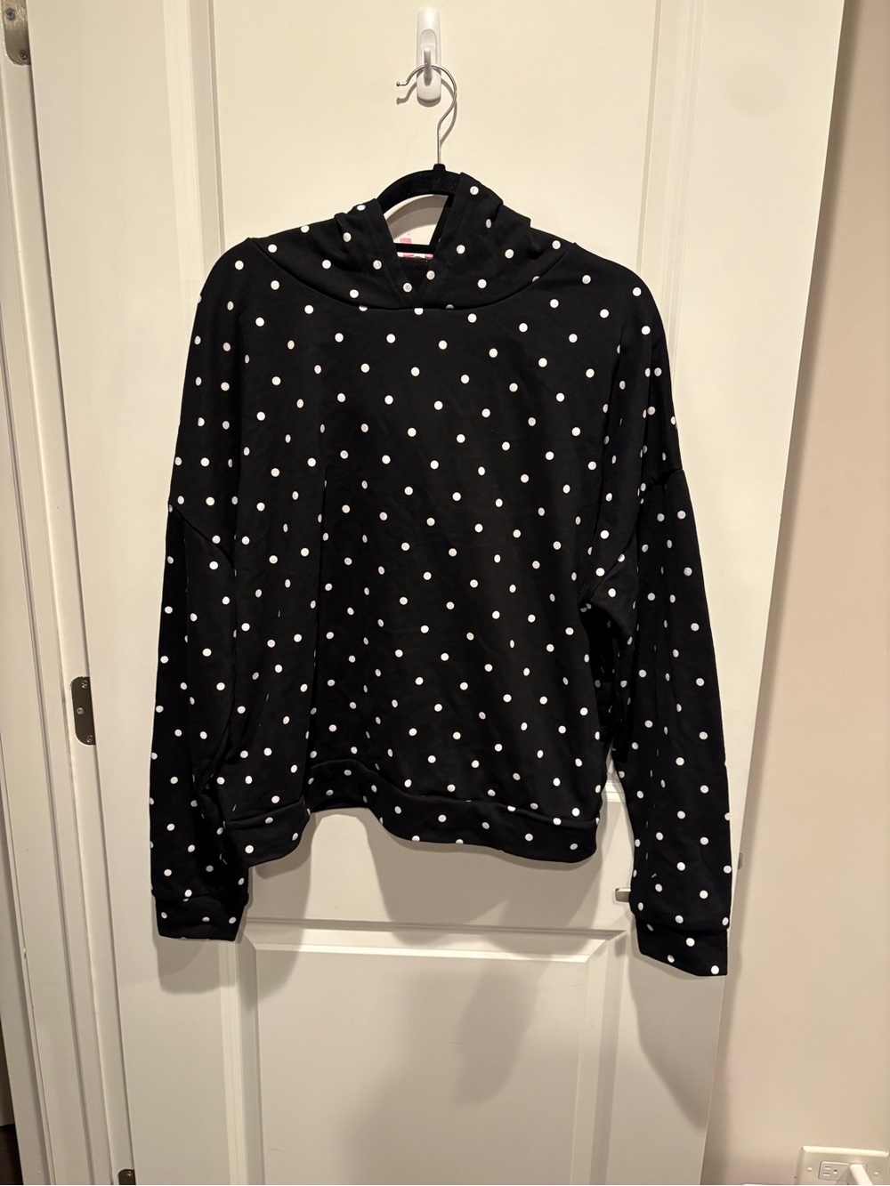 Edikted Black Hoodie with White Polka Dots